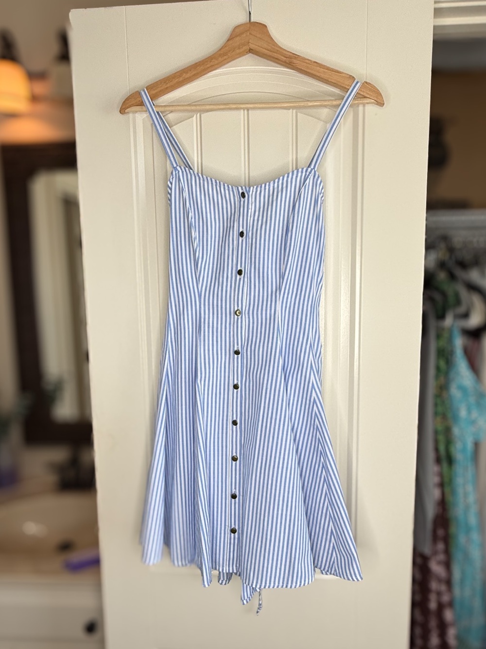 Chelsea & Violet Blue and White Striped Midi Dress